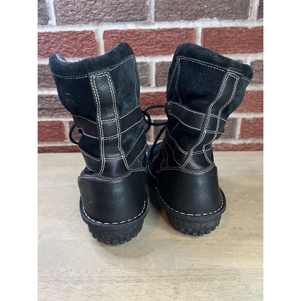 Sorel Kaya Waterproof Winter Snow Boots Womens Size 6 Black Insulated Fur Trim - Picture 6 of 9